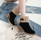 Female Boots 2025 Autumn And Winter Mid-Crowded Thick Heeled Snow Boots Women Cotton