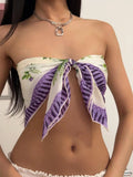 Holiday Fashion Fashion Floral Print More Wearing A Word Collared Stairy Square Towel Wrapped In Bra Hottie Irregular Body Repair