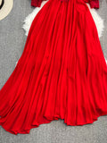 Autumn Women Sexy Slash Neck Lace Patchwork Irregular Party Long Dress Red/Black/Green Lantern Sleeve Off Shoulder