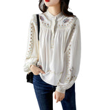 And Autumn 2025 New Fashion Print Shirt Women's Collar Bohemian Loose Gas