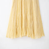 New Wrinkles Effect Solid Color Fan Flute Skirt Skirt