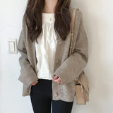 Korea Autumn Sweater Women's Cardigan Tide 2025 New Women's Fashion Thin V-Neck Knitted