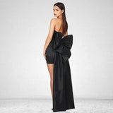 High-End Women's Sexy Folded Bag With Bosom Dress Temperament Detachable Large Bow