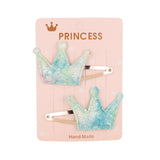 Glitter Cartoon Cartoon Love Heart Crown Hair Clips For Girls Handmade Hairpins Boutique Barrette Kids Hair