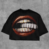 T-Shirt Five-Sleeved Loose Hip-Hop Top Tide Brand
