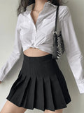 Basic Long Sleeve Button Blouse- Outfit