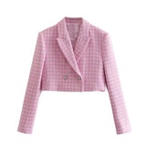 And Summer Women's New Thousand Bird Texture Casual Short Suit Short Suit Suit Suit Suit Suit Suit Suit