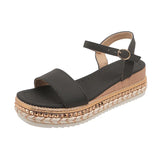 Summer New Pine Cake Dew Sandals With High Heel Lady Fashion Thick Bottom Slope Heel Women's