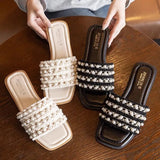 Beauty Flat Cool Slippers Women Wear 2025 New Fairy Style Skirt Casual Beach Cool