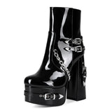 Y2k Rivet Punk Coarse And High-Heeled Size 44 Female Short