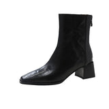 Children 2025 Autumn And Winter New French Retro Square Head Coarse Zipper Elegant And Fashion
