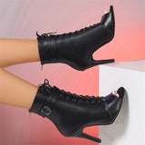 Wears Fish-Billed Cool Boots Girls Summer Fine Heeled Short Boots Jazz Dance High Heels Sandals Large