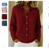 Button Knitted Sweater Cardigan Jacket Autumn And Winter New Solid Color Casual Fashion Women's