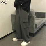 Pants Women Loose Wide-leg Cargo Trousers All-match Streetwear Unisex Leisure Chic Womens Students Ulzzang Fashion