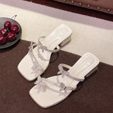 Butterfly-Coat Sandals Women Wear 2025 New Crystal Coarse Sandals Women's Summer