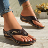 Slippers Women's 2025 Summer New Clip Toe Metal Roman Women's Shoes 43