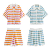 Women's INS Burst Wool Knitted Collar Shorts Set Fashion