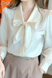 Shirts and Blouses Elegant and Youth Woman Blouses Bow Vintage White Shirt Women Korean Women's Clothes Basic Women
