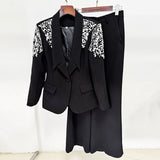 Star Fashion New Heavy Industry Nails Set A Buckle Suit Jacket Trousers