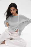 Spring And Summer New Hollow Sweater Women Wind Soft Loose Knitted Long-Sleeved Clothing