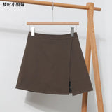 A-Word Fork High-Waist Skirt Short Skirt Women's Korean Dress Dress Dress