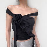 Zingj New Women's Spice Girl Design Sense Three-Dimensional Flowers Wear More Slim And Versatile Back