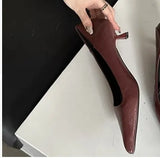 French New Leopard-Print Fine Heel Single Shoes Sexy Pointed High-Heeled High-Heeled High-Heeled Shoes Small-Size Velvet Cat