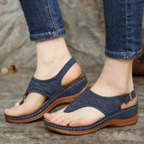 Shoes Women's 2025 Slopes And Casual Large-Size Women's Shoes Pure Color Clip Toes Comfortable And