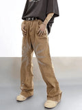Men's Vintage Wash Embroidered Ankle Flare Jeans-Outfit