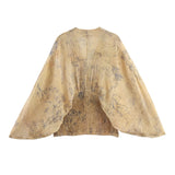 New Series Printing V-Neck Tight Waist Top