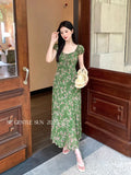 Xixi 2025 Summer New Temperament High-Waisted Dress With Joint Dress Print Pure Desire Vacation Dress Women
