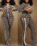 Autumn And Winter Independent Station Printing Trend Fashion Women's Wear 2-Piece Set From Stock 211-1-Outfit