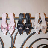Large-Size Pointed High-Heeled Sandals Women 2025 Summer New Silk Satin Water Drill Fairy Wind And