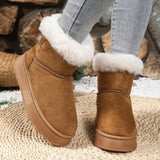 New Autumn And Winter Snow Boots Bow Hair Thick And Velvet Thick Cotton Woman Thick And Thick To Keep Warm Short Boots Snow Cotton