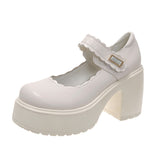 Wind Small Leather Shoes Female 2025 Spring Autumn New Platform Cake 10Cm Mary Jane Thick Heel High Heels Single