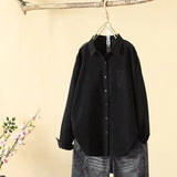 Women's Lint-Tuff Long-Sleeved Shirt Women's Cotton Comfortable Solid Shirt Women's Clothing In Autumn