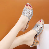 Slippers Women's 2025 Summer New Wear Hollow Fashion Casual Shoes And Diamonds Fashion Cold