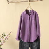 Women's Lint-Tuff Long-Sleeved Shirt Women's Cotton Comfortable Solid Shirt Women's Clothing In Autumn