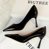 Shoes Patent Leather Shoes Woman Pumps Pointed Toe Women Heels Stiletto Office Shoes Women Party Shoes High Heels 8