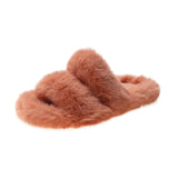 Autumn And Winter New Plush Slippers Women Home Warm Cotton Slippers Casual Fashion Wearing Hair Slippers