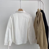Spring And Autumn Small Long-Sleeved Shirt Loosely Irregular Swing Shirt Collar Literary Thin Single