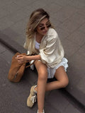 Women's Clothing 2025 Autumn Collar Long Sleeves Canopy Jacket Baseball Uniform Coat Women