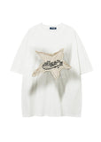 Star Patch Oversized Short Sleeve Tee-Outfit