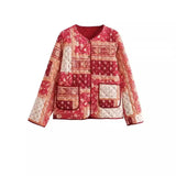 Women's Explosive Color Printing Cotton Coat Fashion Loose