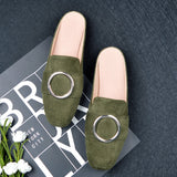 Bottom Round Half Slippers Women's Leisure Bag Head Retro Lazy Outside Wearing A Follower Muller Single Shoe Size