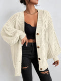 Sweater Lady Retro Style Loose Lantern Sleeve Knitted
