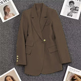 Zingj Spring And Autumn New Coffee Color Suit Coat Female A Button Casual Temperament Small Spring Suit