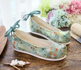 Zingj Shoes, Hanfu Shoes, Brocade Pomegranate Flower Jacquard, Ancient Women's Single