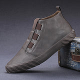 Walk Men's Shoes High-Top Shoes Men's Autumn Pedal Casual Board Shoes Retro Wave Shoes Leather