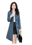 Autumn And Winter Dragon And Phoenix, The Long Coat In The Collar Of The Long Coat Woman Wish Korean Version Of The Waist Bump